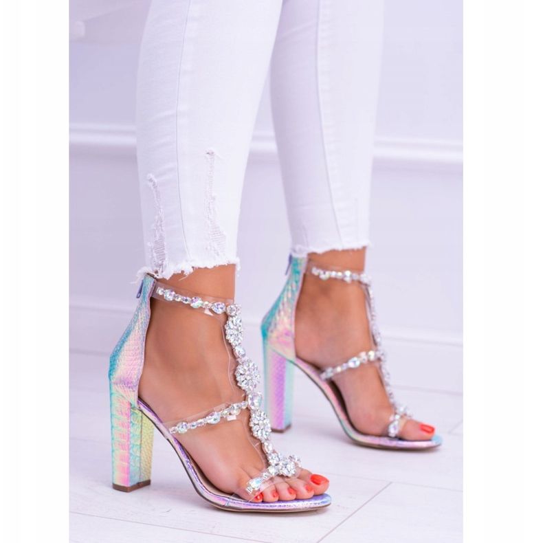 Lu Boo Gasoline Violet Sandals with Taylor Rhinestones multicolored 2