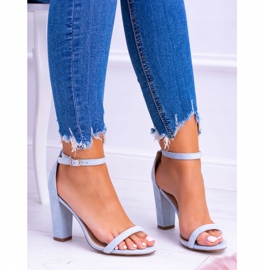 Lu Boo Suede Blue Sandals On A Ripley Bar 2