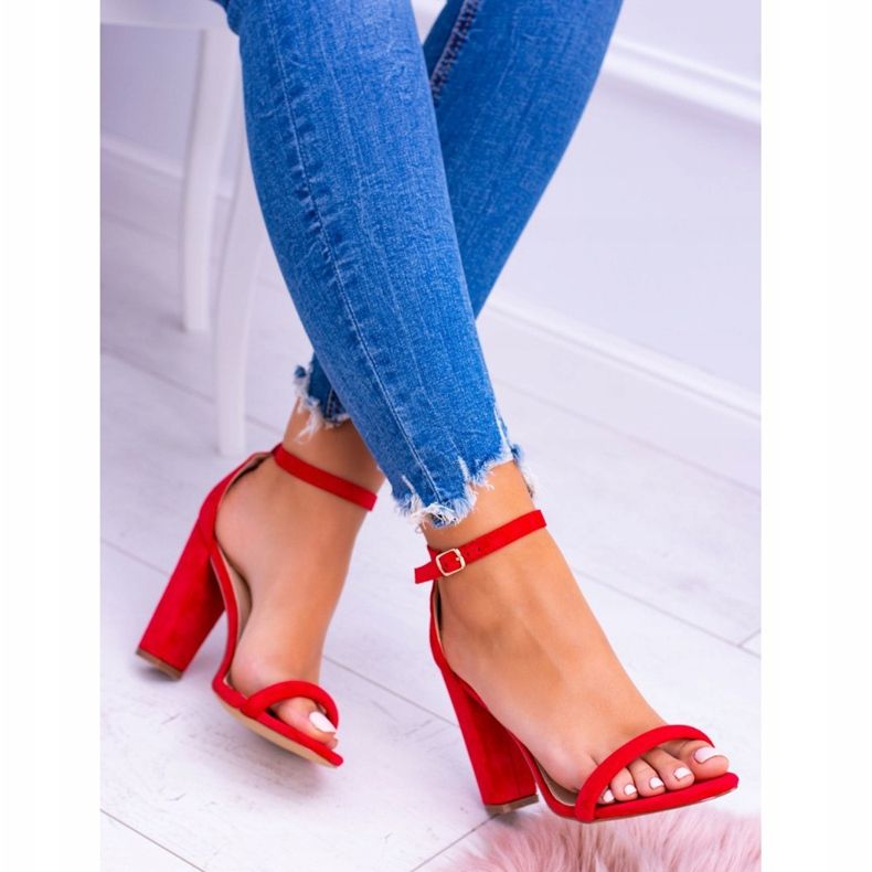 Lu Boo Suede Red Sandals On A Ripley Bar 2