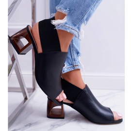 Sandals On A Bar Laura Messi 1919 Leather Black Grehno 2