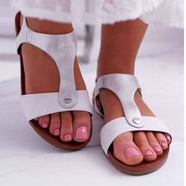 S.Barski Women's Sandals Flat White Verner 2