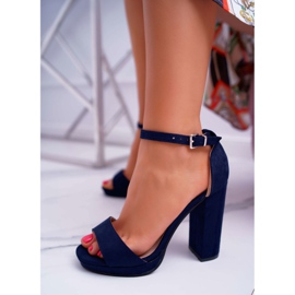 ADY Women's Navy Blue Sandals On A Heel Debora Platform 1 ADY Women's Navy Blue Sandals On A Heel Debora Platform 1