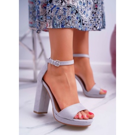 ADY Women's Gray Sandals On A Heel Debora Platform grey 2