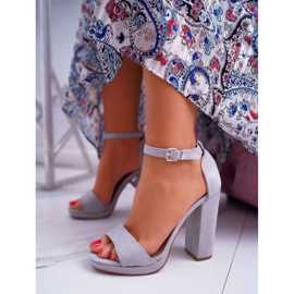 ADY Women's Gray Sandals On A Heel Debora Platform grey 1