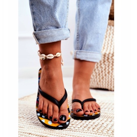 Lu Boo | Pin-up Black Aztec Havanna flip-flops multicolored 2