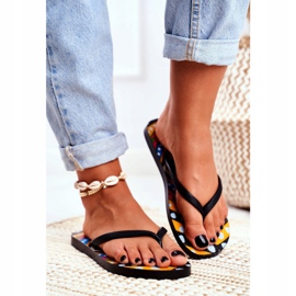 Lu Boo | Pin-up Black Aztec Havanna flip-flops multicolored 1