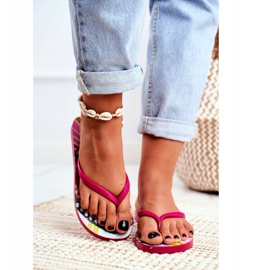 Lu Boo | Szałowe Pink Aztec Havanna flip-flops 2