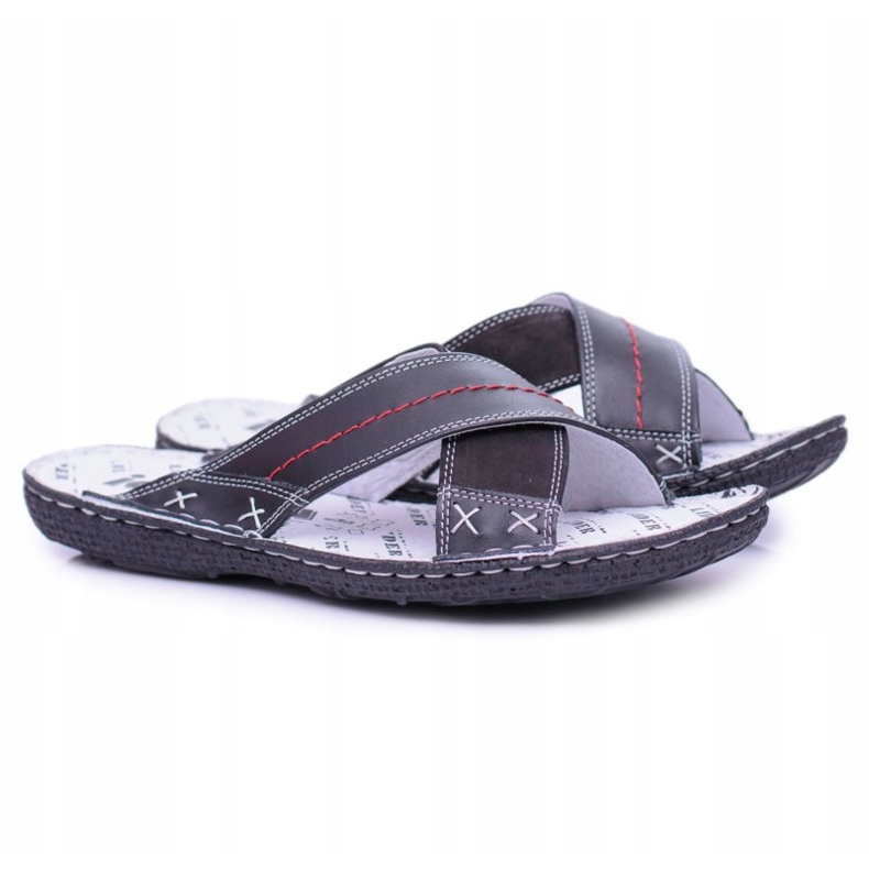Iguana Black Light Leather Men's Slippers Okay 1