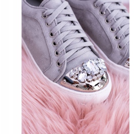 Lu Boo Gray Sneakers with Shiny Crystals grey 2