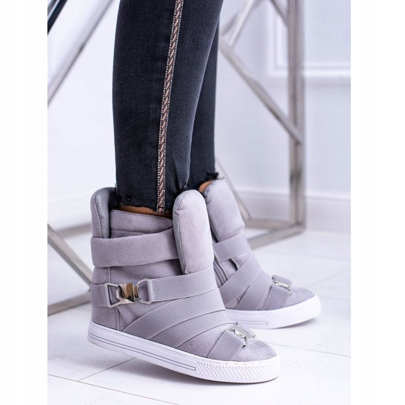 Women's Lu Boo Sneakers With Elastic Bands Gray Pumpes grey 1