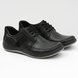 KOMODO Leather Men's Classic Black Shoes Rocco 1