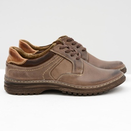 KOMODO Men's Brown Ernesto Shoes Natural Leather 1
