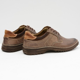 KOMODO Men's Brown Ernesto Shoes Natural Leather 2