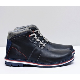 Mario Boschetti Teslo Navy Blue Men's Warm Leather Boots 2