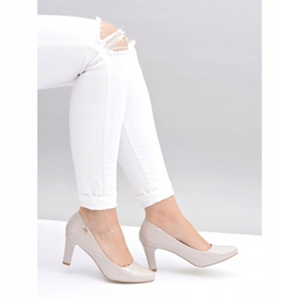 Women's pumps Sergio Leone Light Gray Lacquered Orsola grey 1