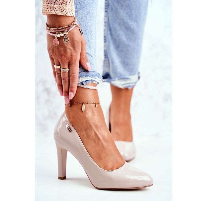 Women's pumps Sergio Leone Light Gray On a Bar Campbell varnish grey 1