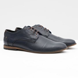 Gejms Men's Leather Navy Blue Shoes Livio 1