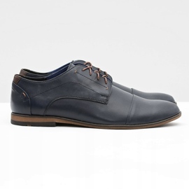 Gejms Men's Leather Navy Blue Shoes Livio 2