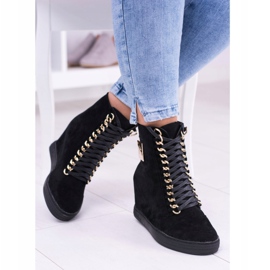 Women's Sneakers Lu Boo With Chains Suede Black Monica 1