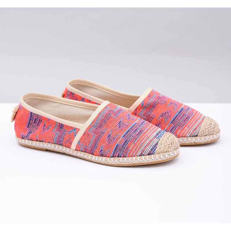 Lu Boo | Women's Linen Espadrilles Aztec Coral Bimbi pink 2 Lu Boo | Women's Linen Espadrilles Aztec Coral Bimbi pink 2