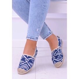 Lu Boo | Women's Aztec Bimbi Blue Linen Espadrilles 1 Lu Boo | Women's Aztec Bimbi Blue Linen Espadrilles 1