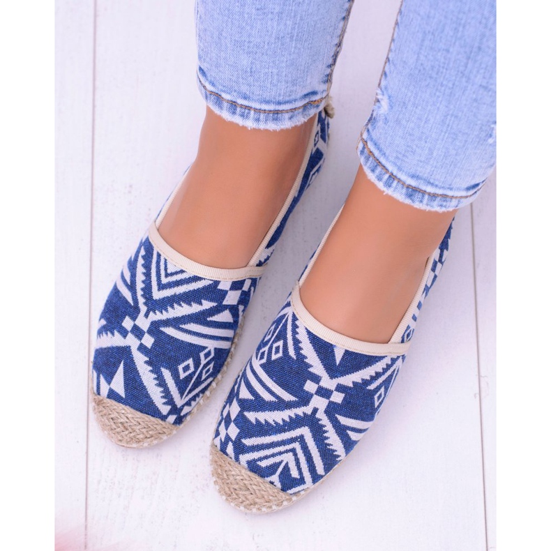 Lu Boo | Women's Aztec Bimbi Blue Linen Espadrilles 2 Lu Boo | Women's Aztec Bimbi Blue Linen Espadrilles 2