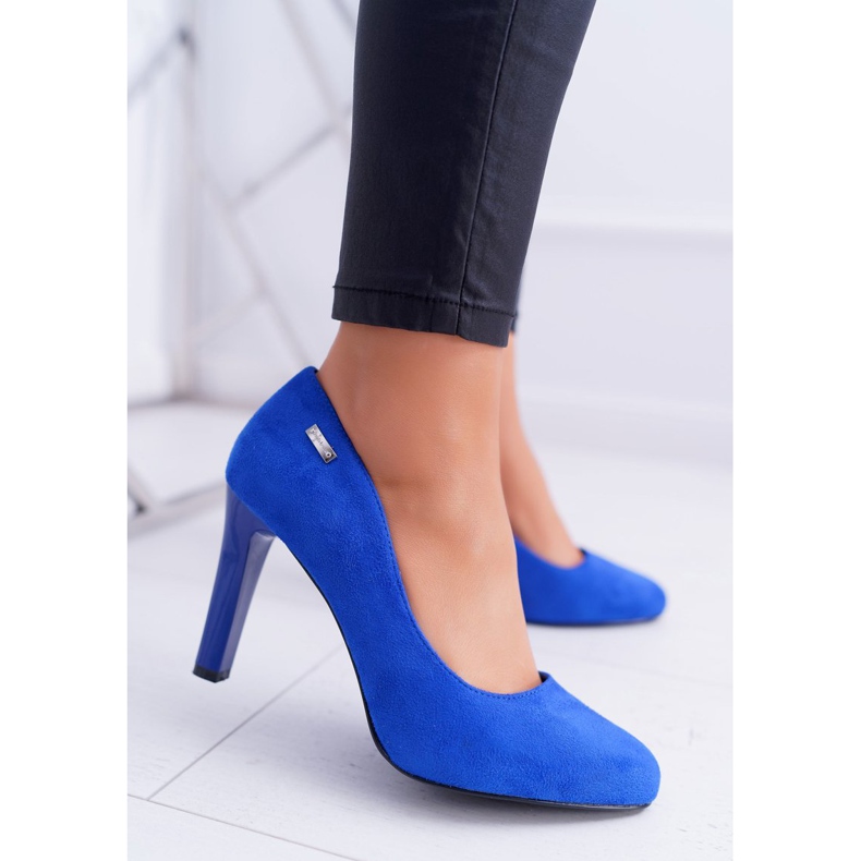 Women's pumps On a heel Sergio Leone Suede Indigo Campbell blue 1