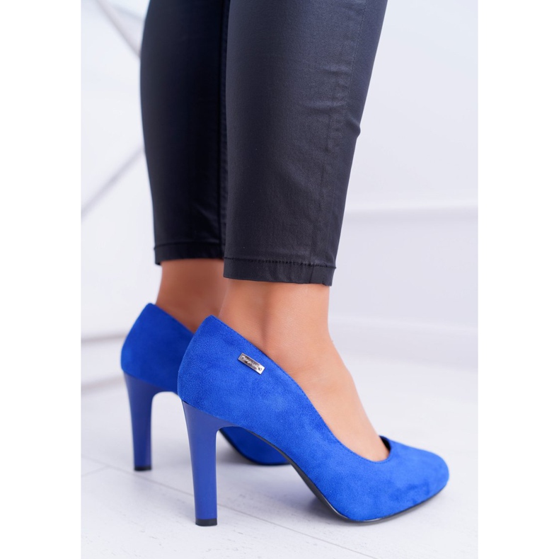 Women's pumps On a heel Sergio Leone Suede Indigo Campbell blue 2
