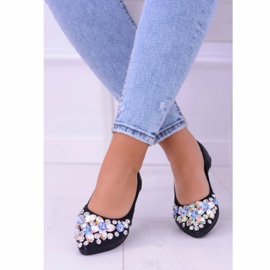 Lu Boo Black Ballerinas on Elastic Stones Even 1
