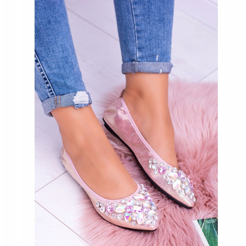 Lu Boo Pink Ballerinas on Elastic Stones Even 2