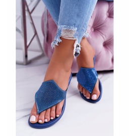 Lu Boo Rubber Women's Flip Flops With Sequins Anika navy blue 1 Lu Boo Rubber Women's Flip Flops With Sequins Anika navy blue 1