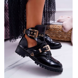 Lu Boo Black Lacquered Boots With Cutouts Rock Girl 2
