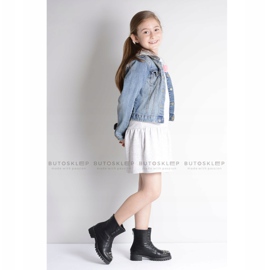 Lu Boo Black Children's Ankle Boots with Cubic Zirconia Pu LittleCarrie 2