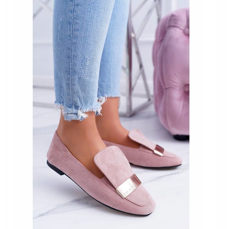 Women's Loafers With a plate Golden Lordsy Lu Boo Harlem pink 1 Women's Loafers With a plate Golden Lordsy Lu Boo Harlem pink 1