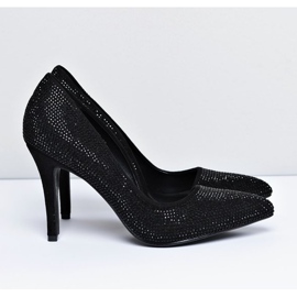 Vices Women's Black Suede Asymmetrical Rhinestones Santee 2