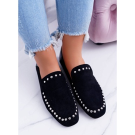 Lu Boo Women's Black Lords Ballerinas with Planta Rhinestones 2