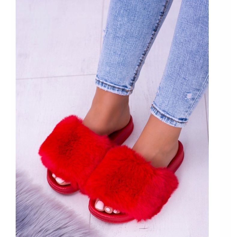 Lu Boo Red Women's Slippers With Fur Fur Xxl 2