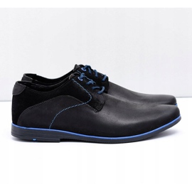 Mario Boschetti Black Leather Men's Penegro Shoes 2