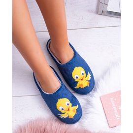 Dreex Women's Domestic Warm Slippers Slippers With A Bird navy blue 1
