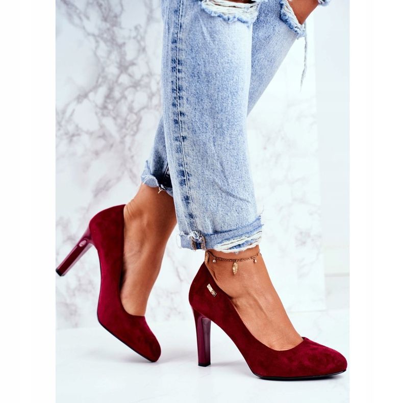 Women's Burgundy Suede Pumps On a Bar Sergio Leone Campbell red 2 Women's Burgundy Suede Pumps On a Bar Sergio Leone Campbell red 2