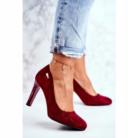 Women's Burgundy Suede Pumps On a Bar Sergio Leone Campbell red 1