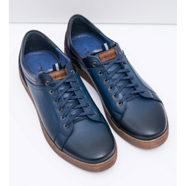 Navy Blue Leather Men's Sports Shoes Nikopol Design 1 Navy Blue Leather Men's Sports Shoes Nikopol Design 1
