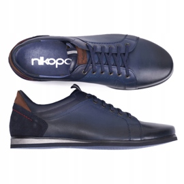 Navy Blue Leather Men's Sports Shoes Nikopol Achilles 6