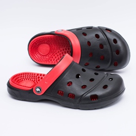 Flameshoes Men's Garden Slippers Kroks Eva Black red 1
