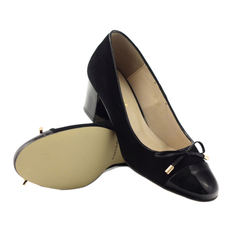 Leather pumps with a bowl sagan 2275 black bow 3 Leather pumps with a bowl sagan 2275 black bow 3