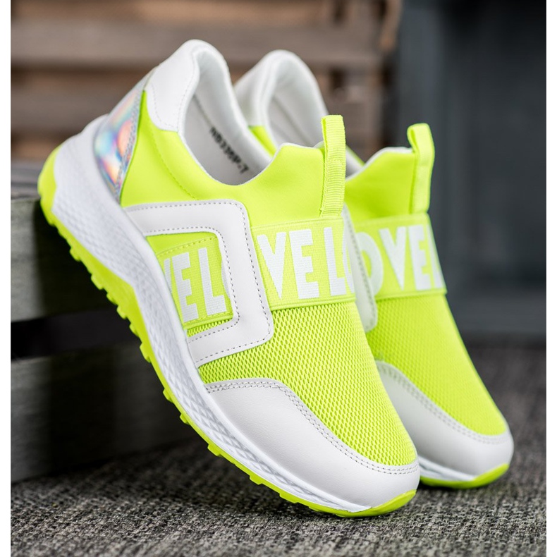 Seastar Slipons On The Love Platform white green 2