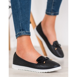 Weide Openwork loafers with glitter black 2