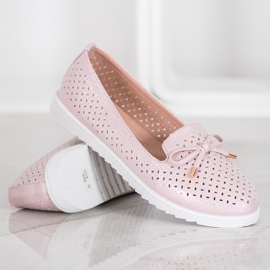 Weide Openwork loafers with glitter pink 1