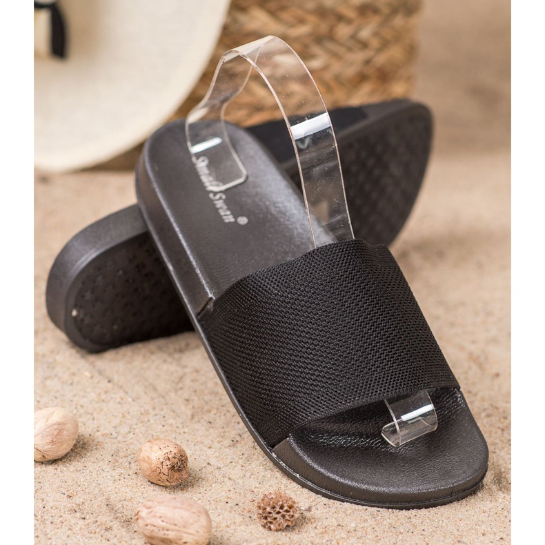 Small Swan Casual Slippers black 1