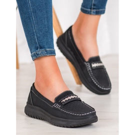 Small Swan Loafers On The Platform black 1